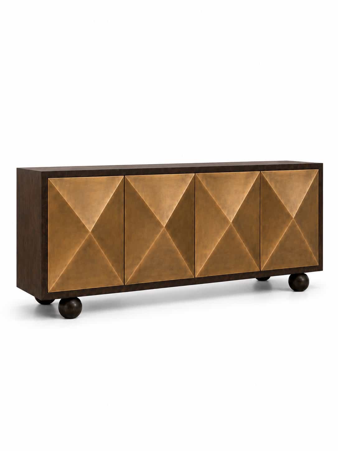 Brass Pyramid Sideboard angle thumbnail 2
