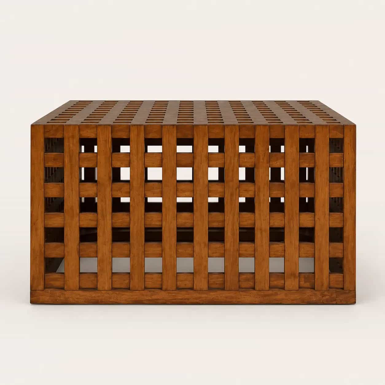 Tessera Solid Teak Wood Lattice Coffee Table – 54 angle thumbnail 3