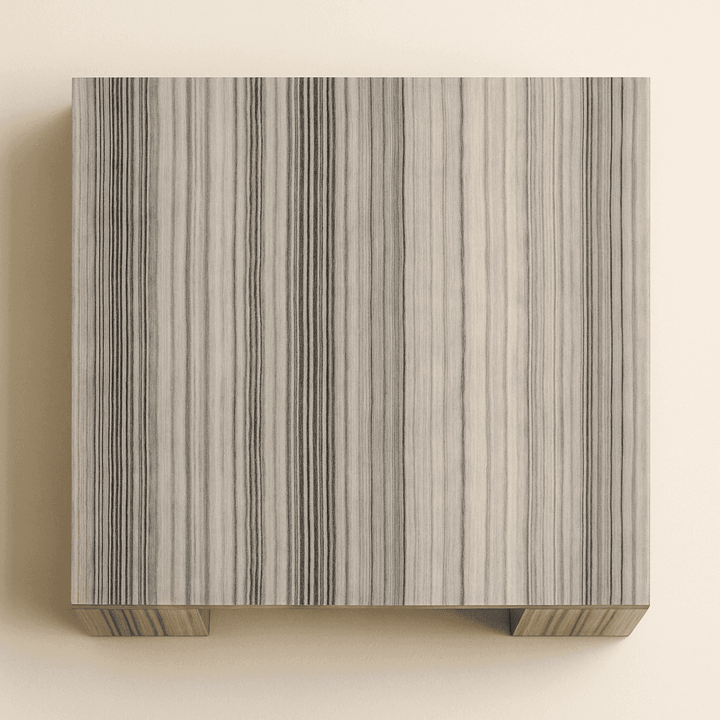 Grey 47" square table  , Modern Sculptural Oak Pedestal Dining Table – Fluted Wood Base, Round Contemporary Design angle thumbnail 2