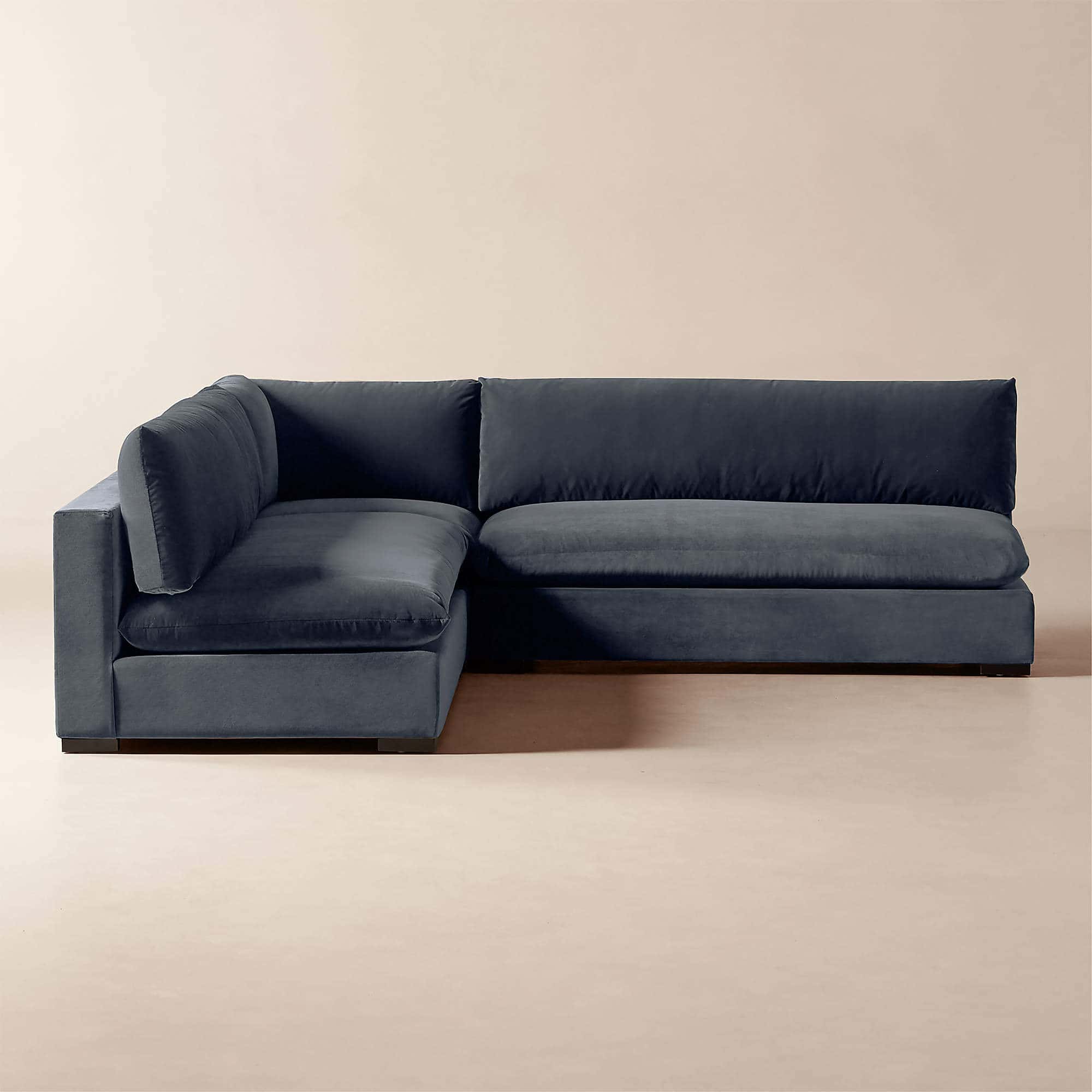 Deuseo 3-Piece Modular Charcoal Grey Performance Velvet Standard Depth Sectional Sofa angle thumbnail 1