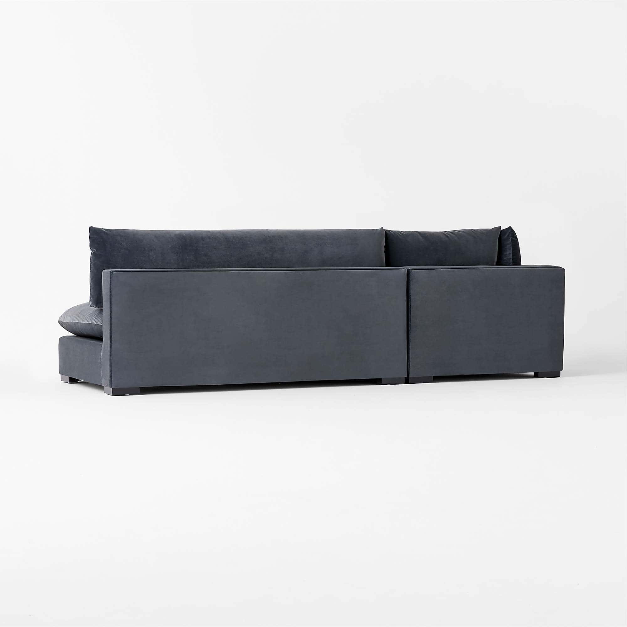 Deuseo 3-Piece Modular Charcoal Grey Performance Velvet Standard Depth Sectional Sofa angle thumbnail 3