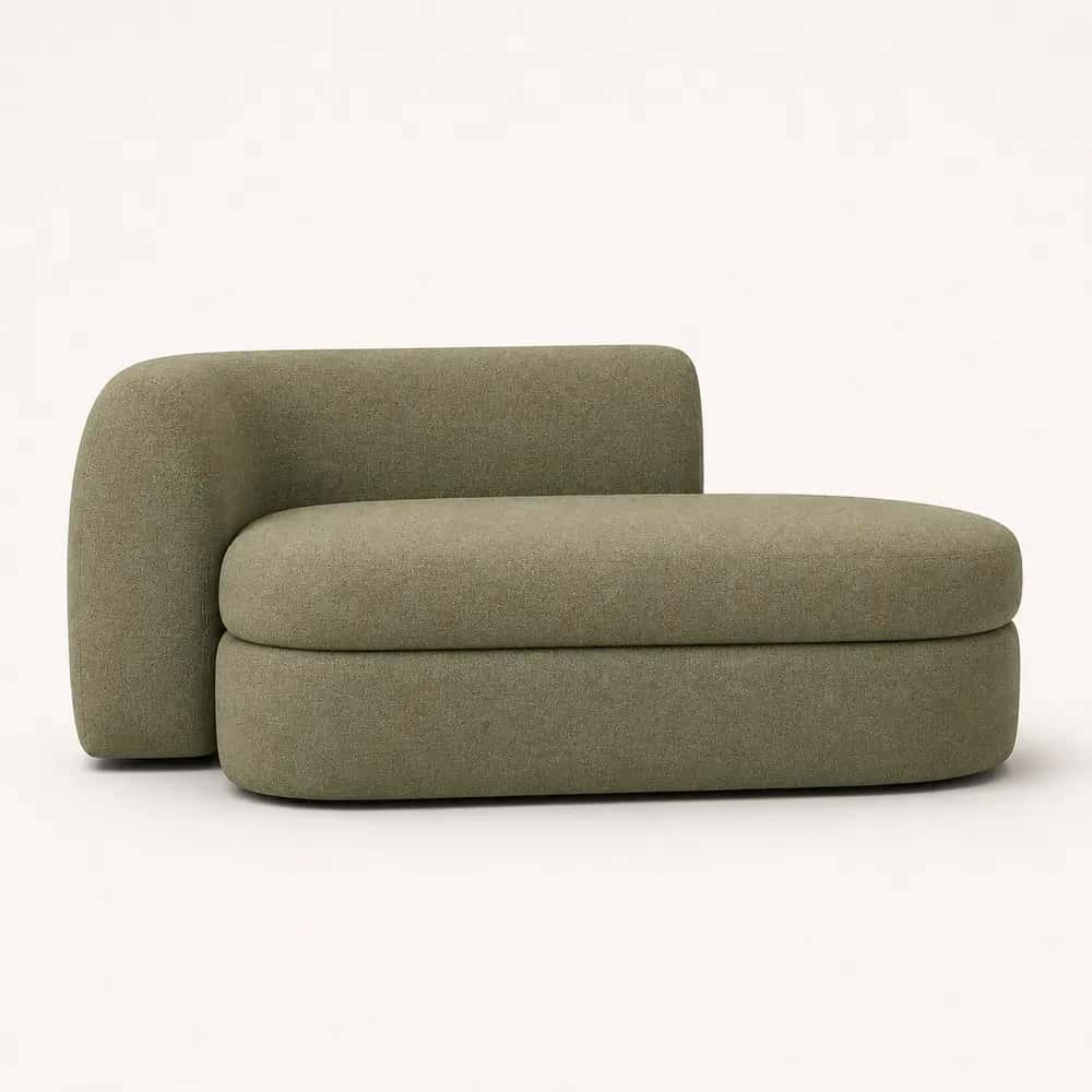 Aurelia Curve Upholstered Chaise Sofa — view 1