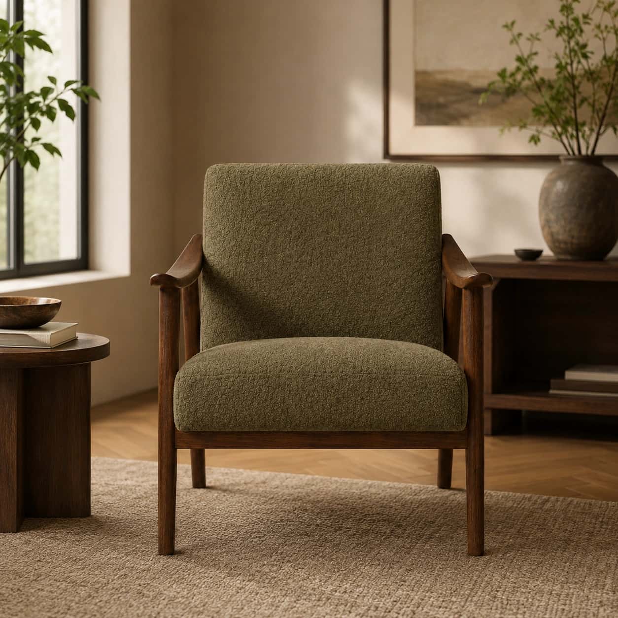 Auden Sculpted Wood Lounge Chair — view 1