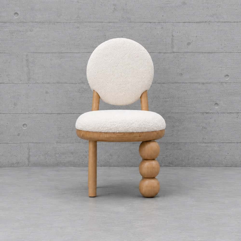 Orba Sculptural Bouclé Dining Chair — view 1