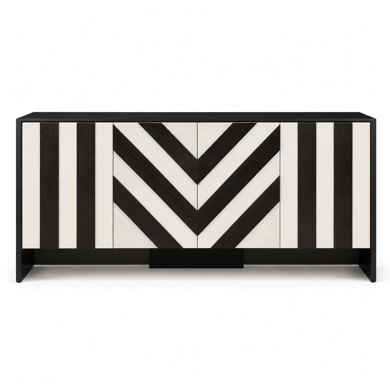 Monochrome Chevron Sideboard — view 1