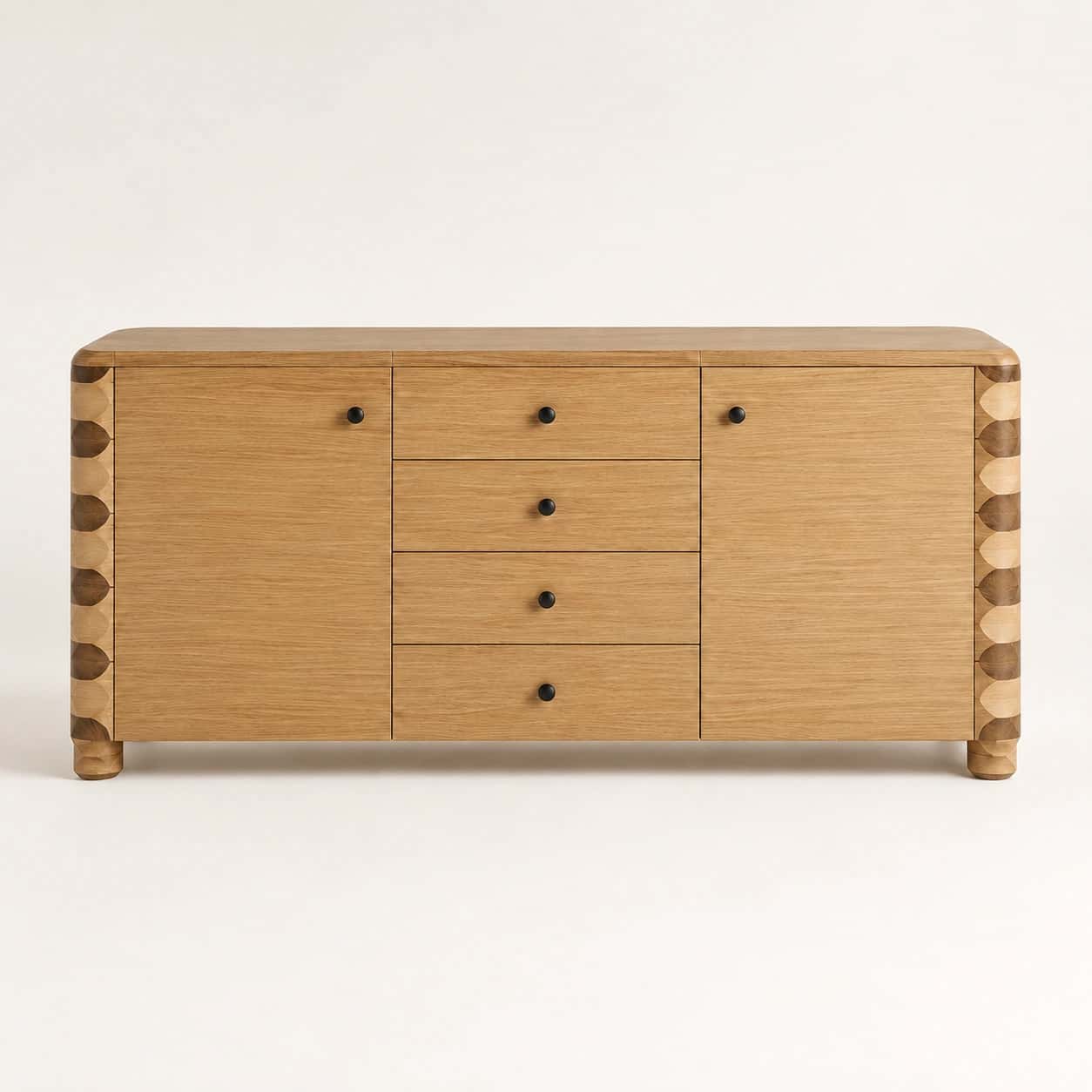 Rivo Oak Sideboard with Sculpted Edge Detail — view 1