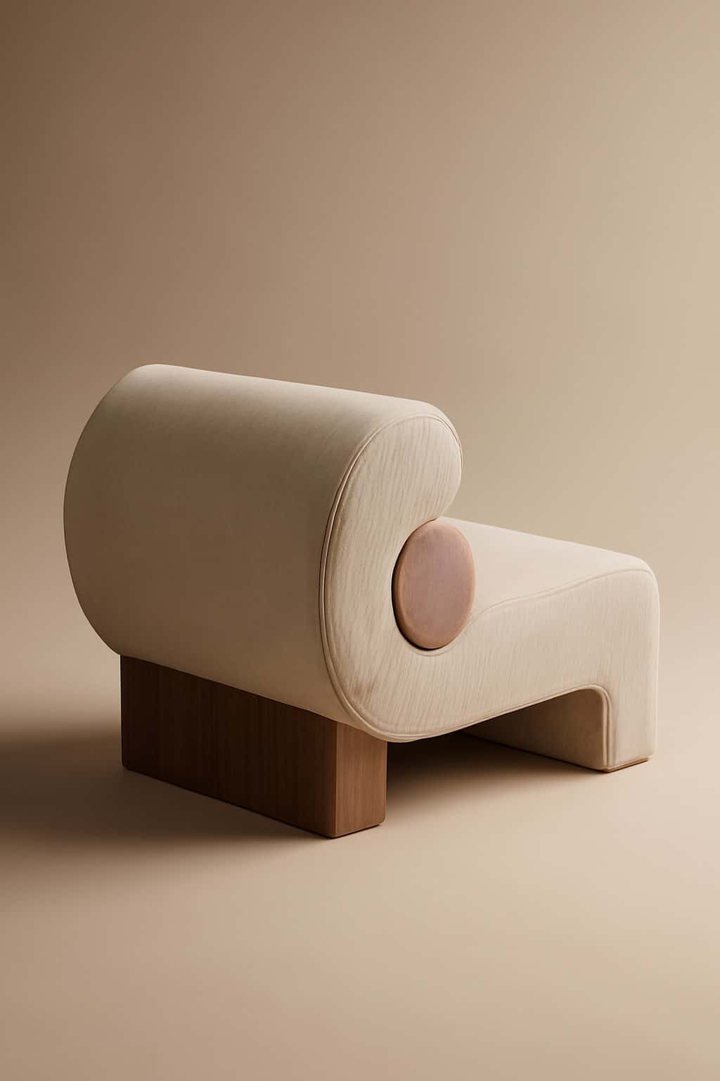 Crescent Curve Sculptural Accent Chair angle thumbnail 2
