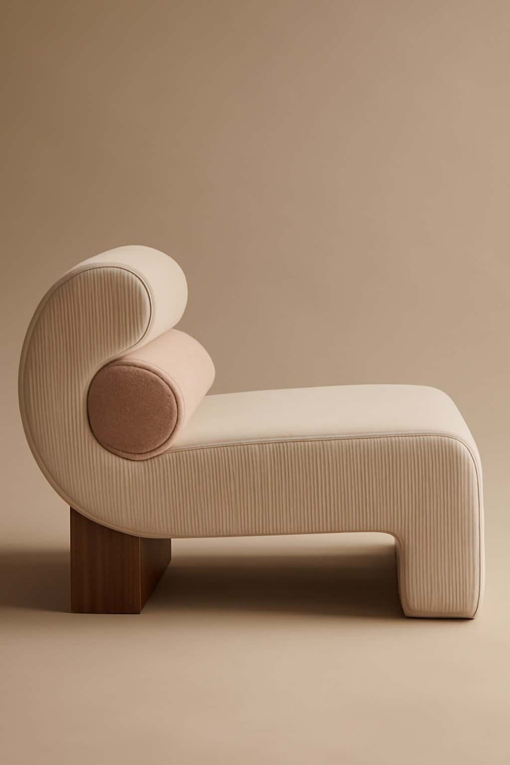 Crescent Curve Sculptural Accent Chair angle thumbnail 4