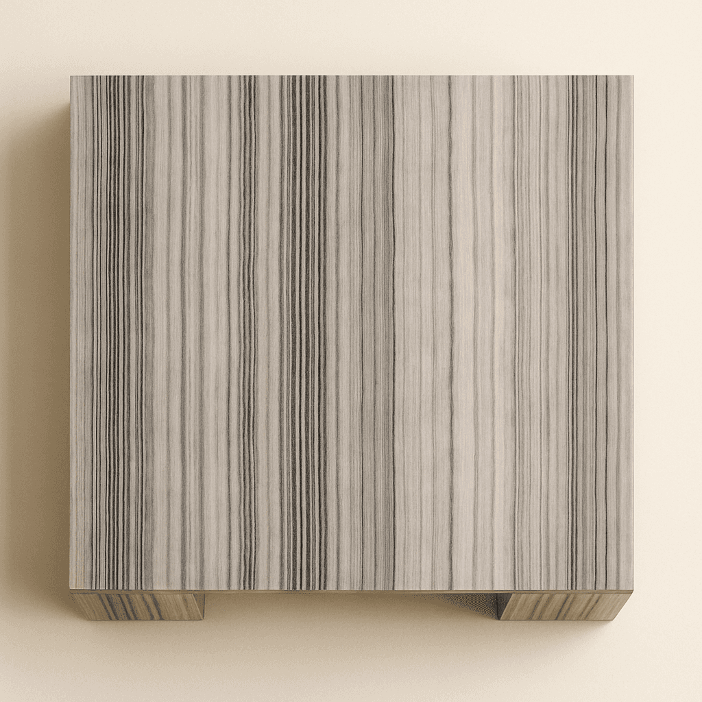 Grey 47" square table  , Modern Sculptural Oak Pedestal Dining Table – Fluted Wood Base, Round Contemporary Design - 2