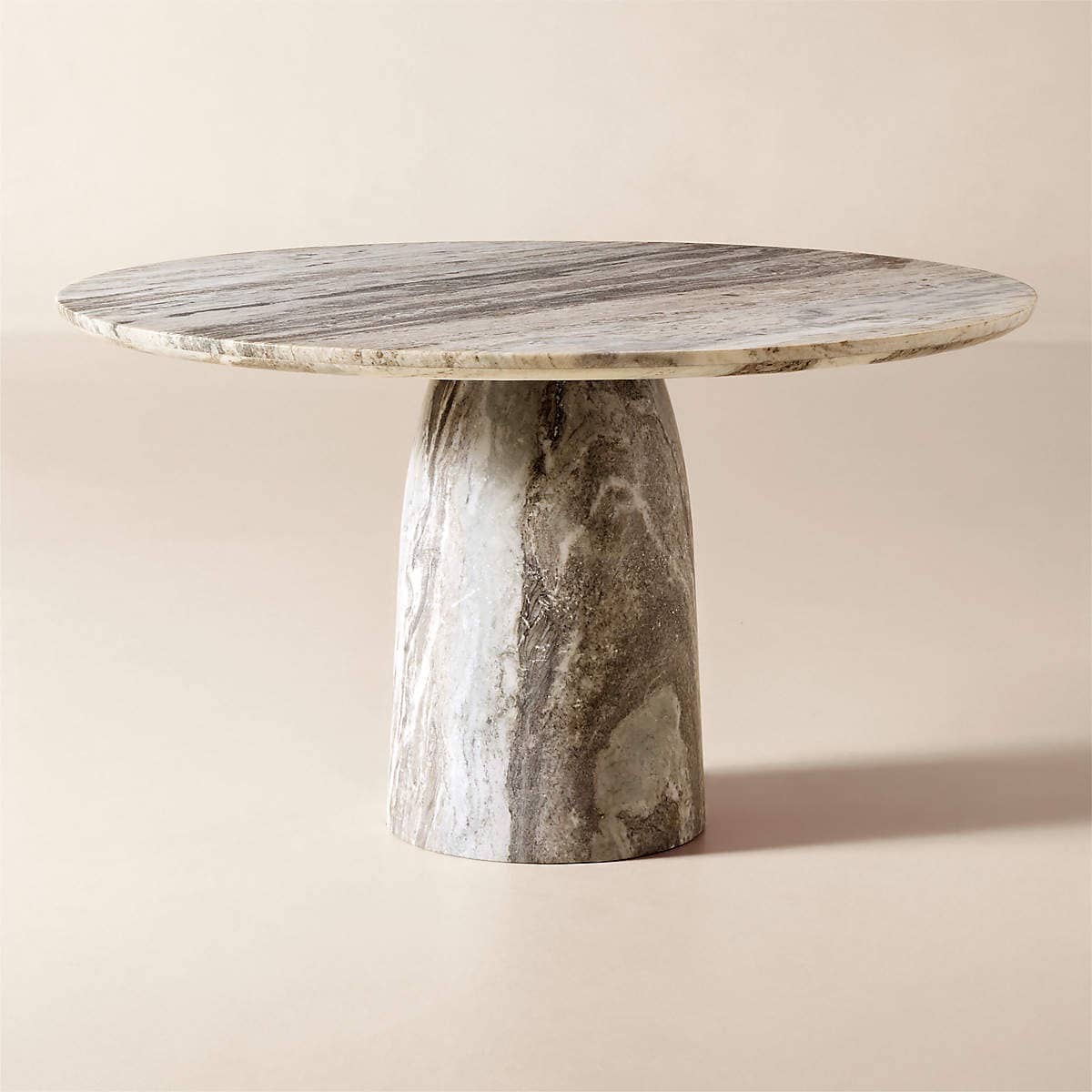 Babylon 54" Round Torrento Grey Marble Dining Table - 1