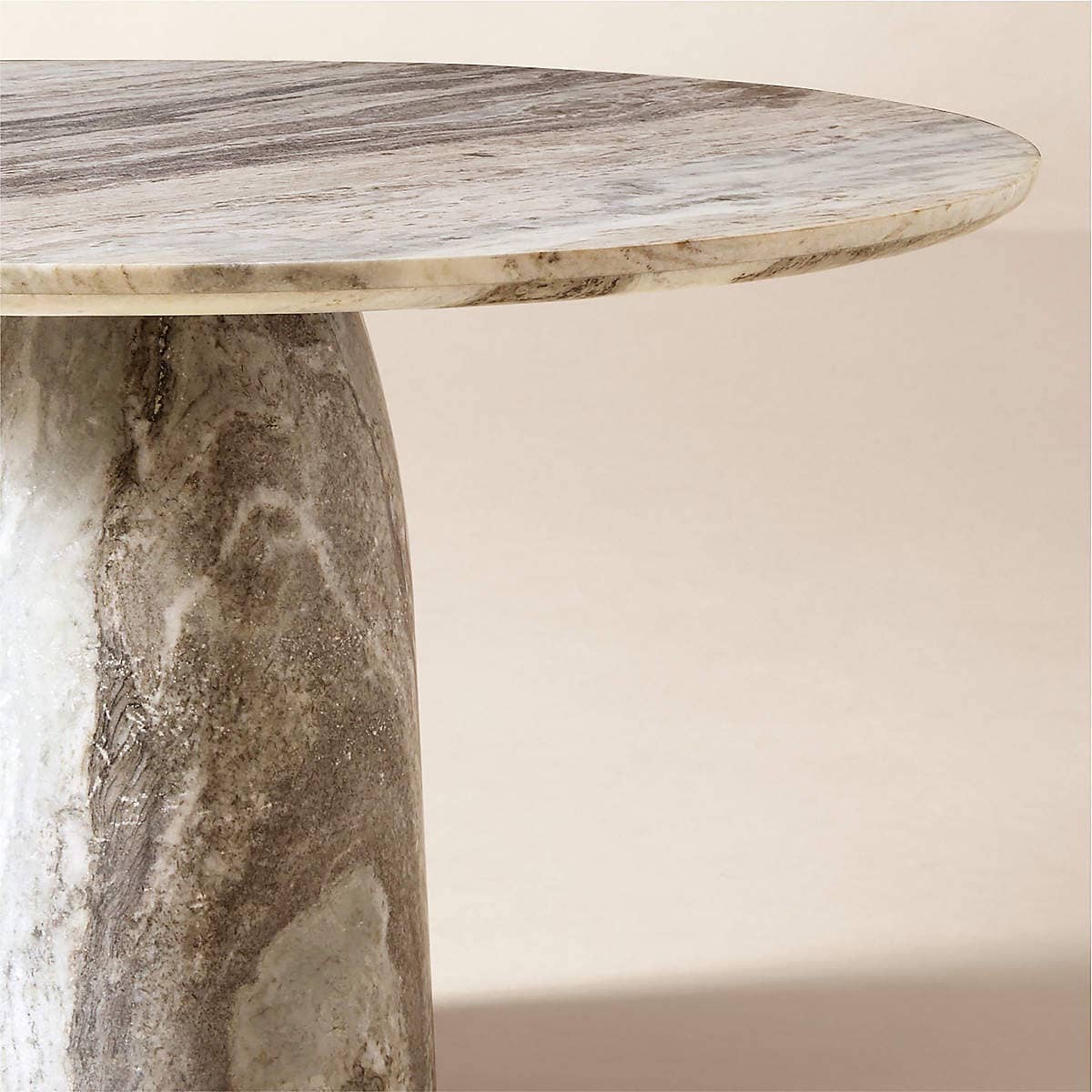 Babylon 54" Round Torrento Grey Marble Dining Table - 3