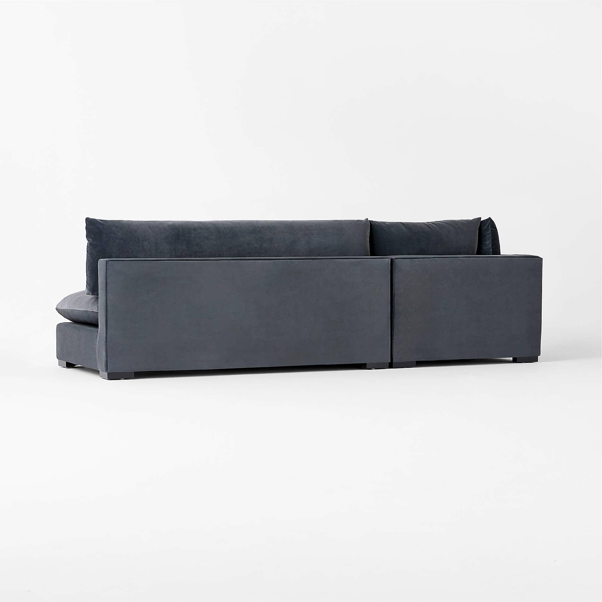 Deuseo 3-Piece Modular Charcoal Grey Performance Velvet Standard Depth Sectional Sofa - 3