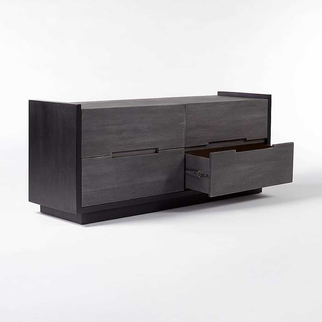 Beaufort 4-Drawer Whitewashed Wood Dresser - 3