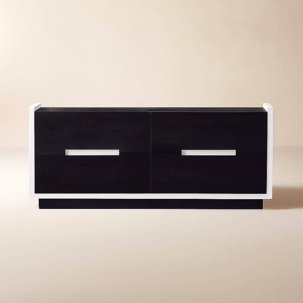 Beaufort 4-Drawer Whitewashed Wood Dresser - 1