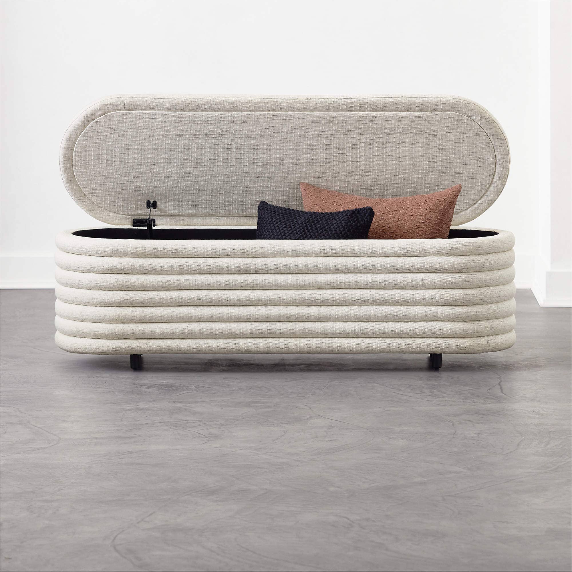 Rialto 60" Warm White Storage Bench - 2