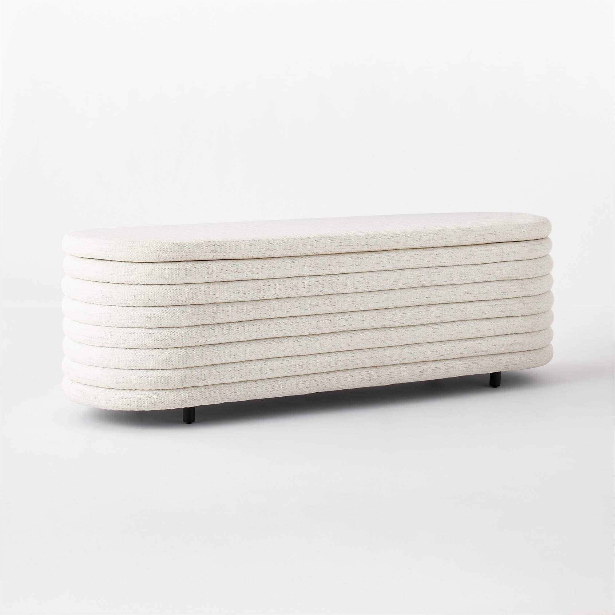 Rialto 60" Warm White Storage Bench - 3