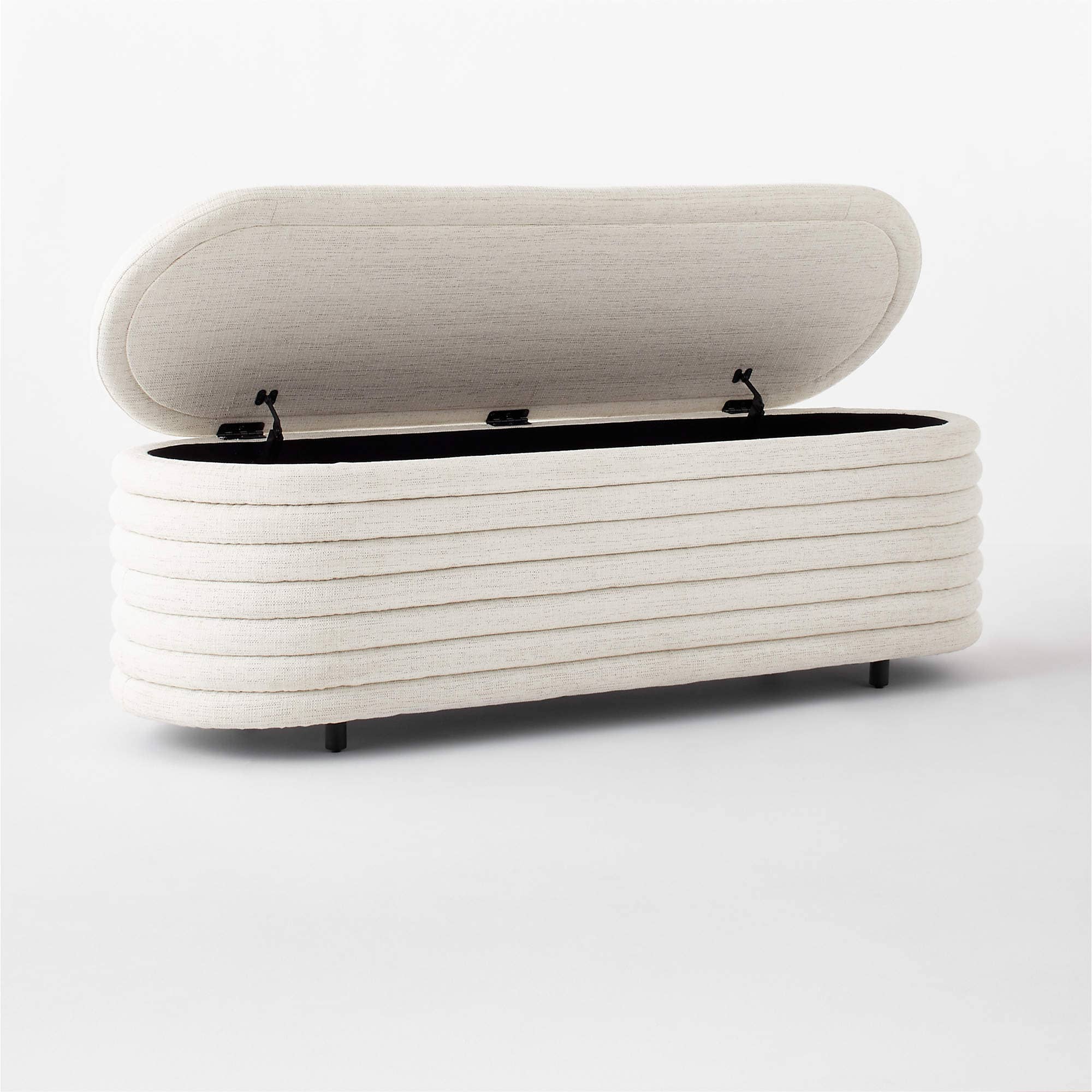 Rialto 60" Warm White Storage Bench - 4