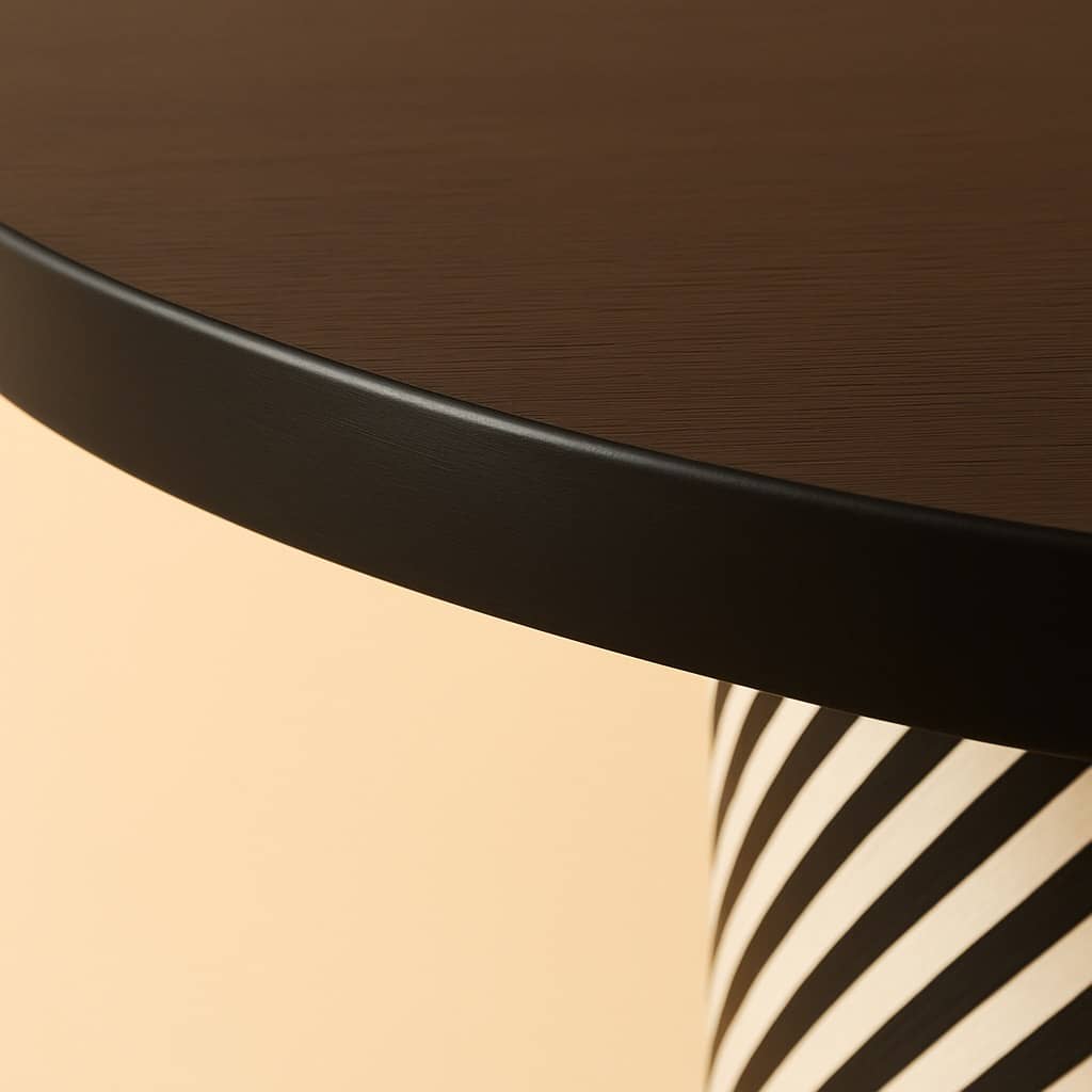 Modern Round Pedestal Dining Table – Black & White Bone Inlay Inspired Geometric Base – 6 Seater Luxury Table - 5