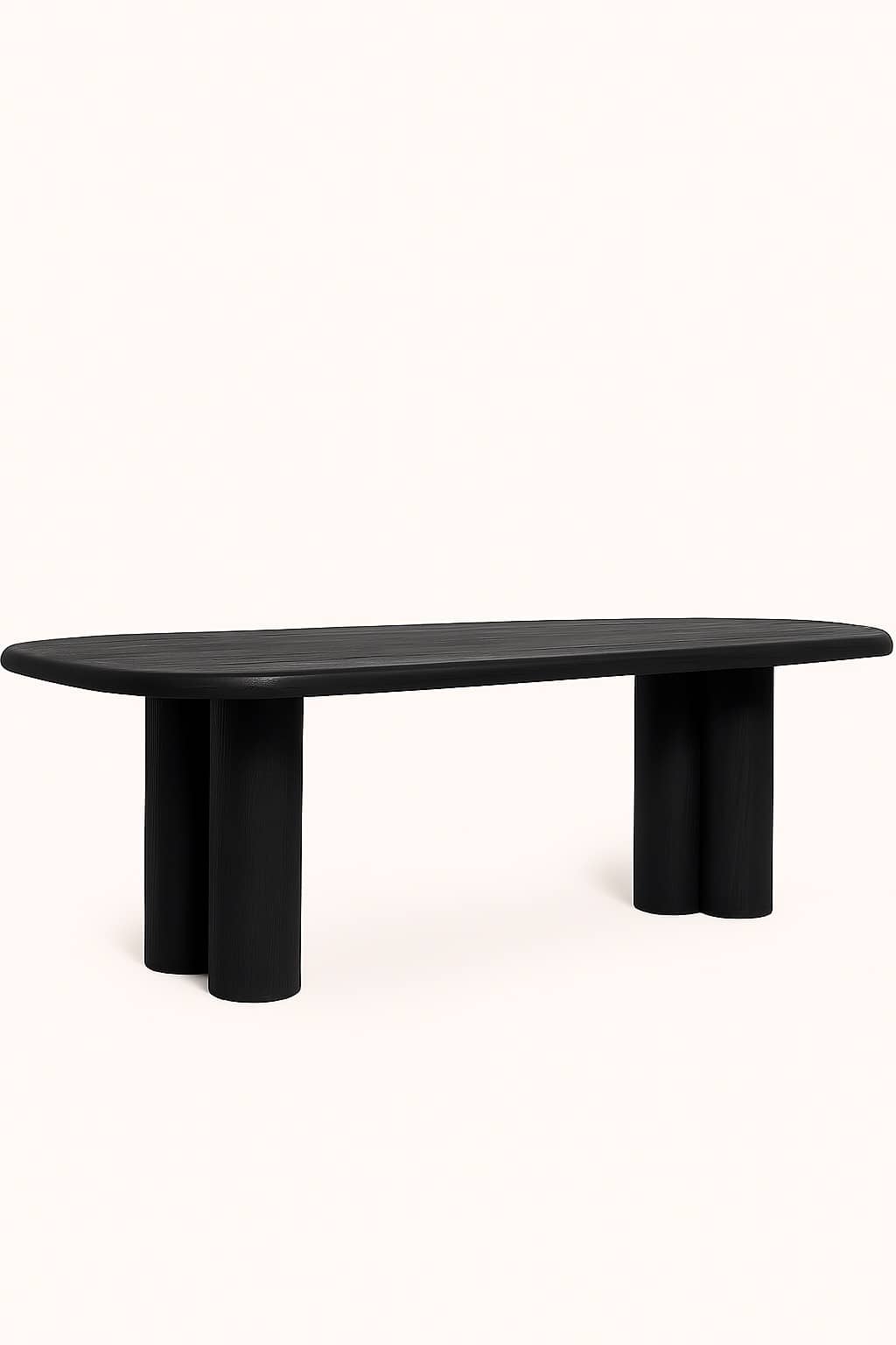 Oak Solid Wood Dining Table – 96" Modern Sculptural Design - 1