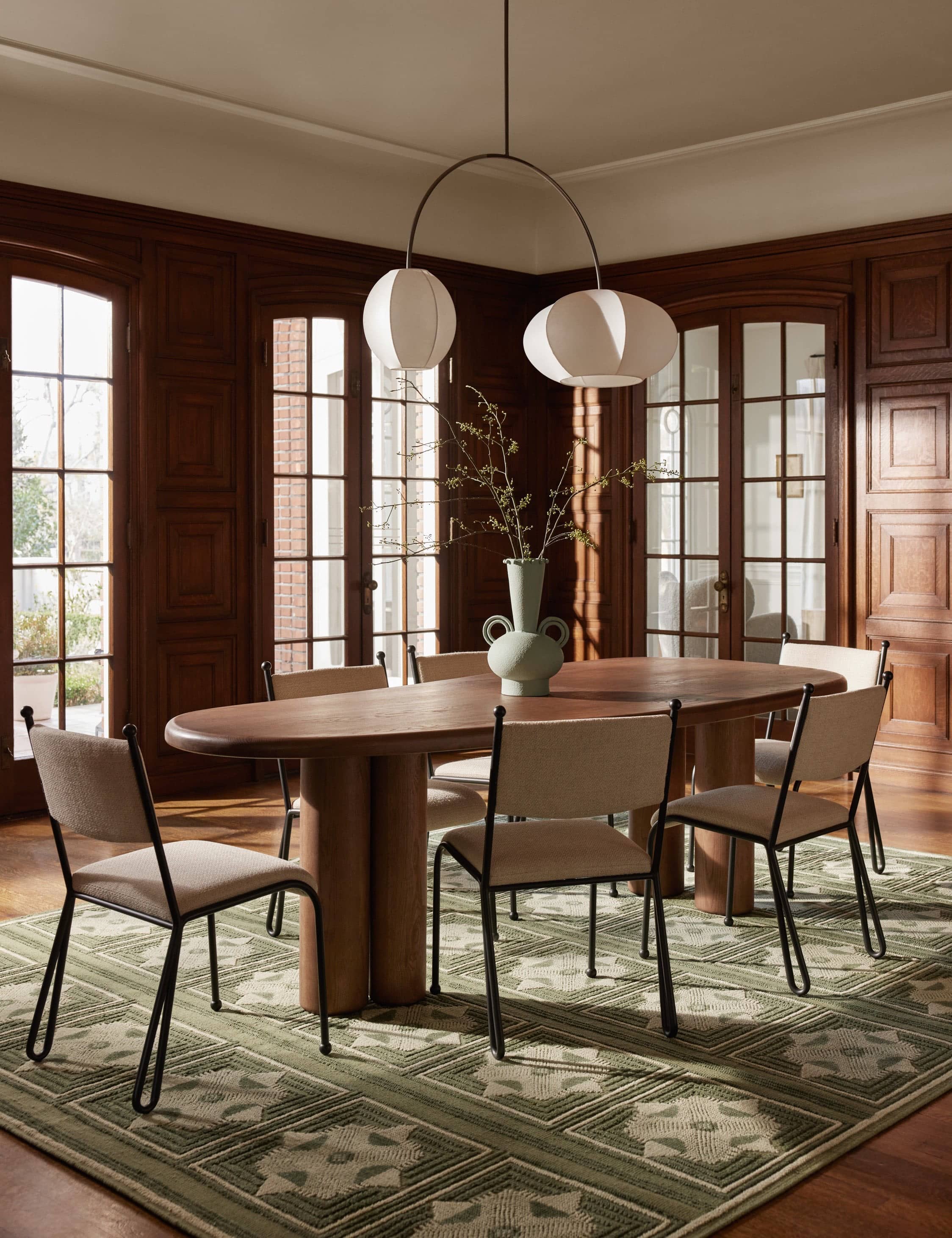 Oak Solid Wood Dining Table – 96" Modern Sculptural Design - 4