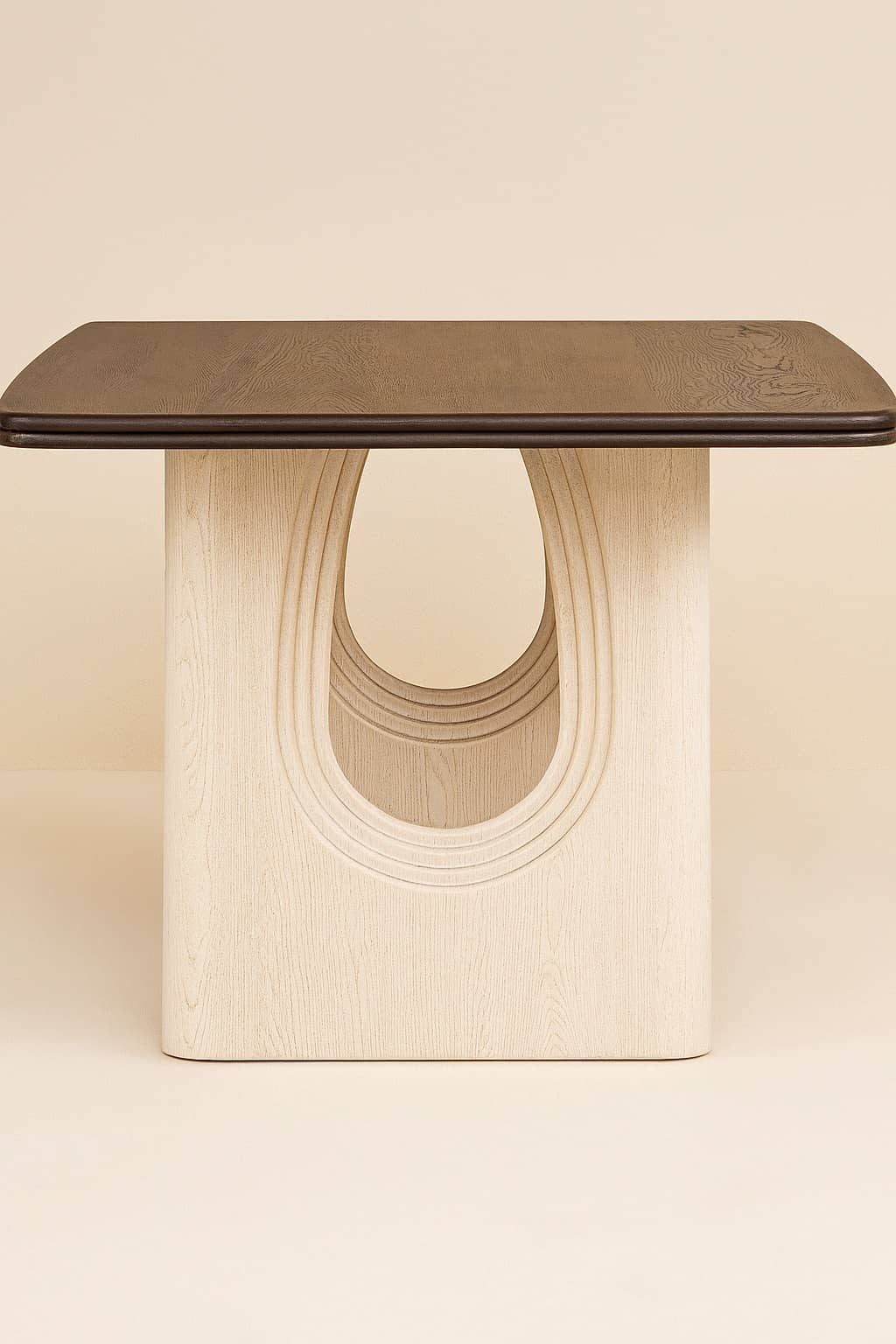 Modern Solid Wood Dining Table – Whitewashed Base with Dark Walnut Top | 8-Seater - 3
