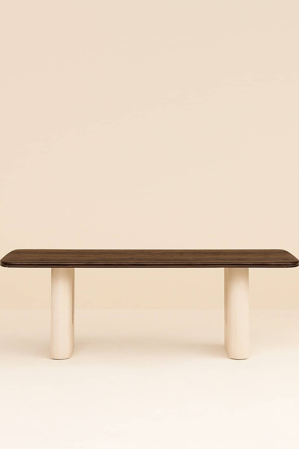 Modern Solid Wood Dining Table – Whitewashed Base with Dark Walnut Top | 8-Seater - 5
