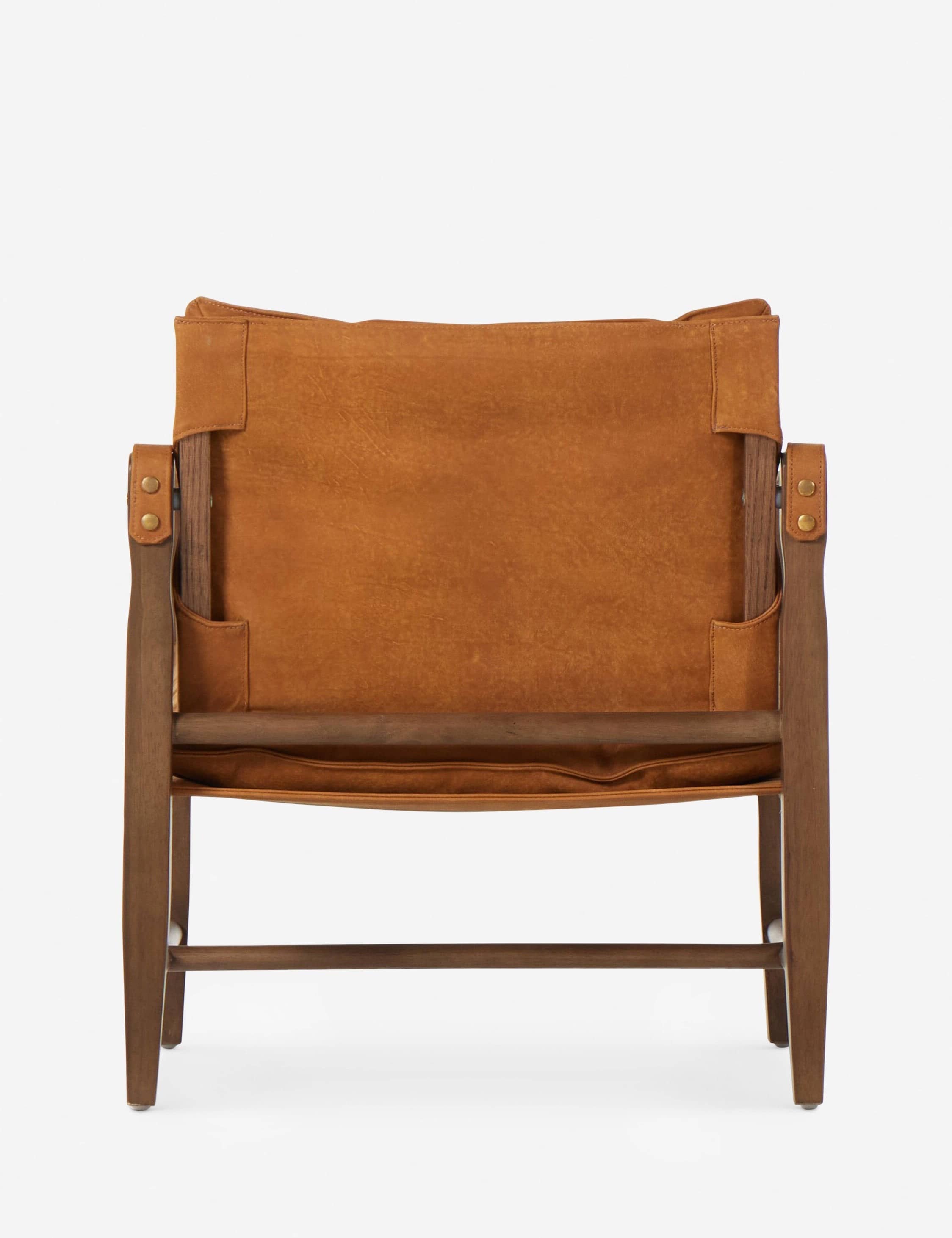 Vintage-Inspired Leather Lounge Chair with Wooden Frame – Classic Modern Accent Piece - 4