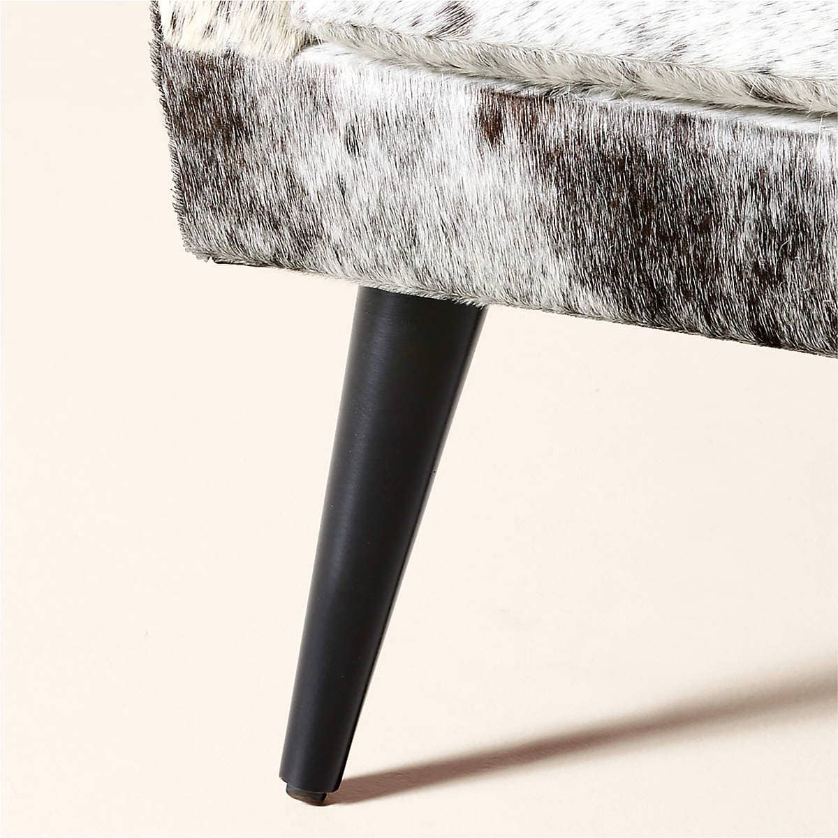 Luxury Cowhide Upholstered Accent Chair with Black Stained Wooden Legs – Unique, Original Animal Skin - 3