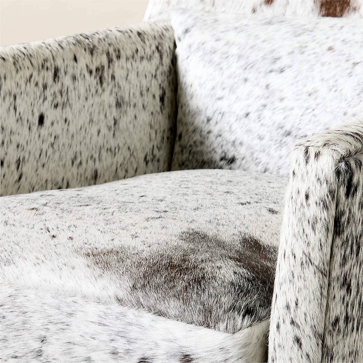 Luxury Cowhide Upholstered Accent Chair with Black Stained Wooden Legs – Unique, Original Animal Skin - 4