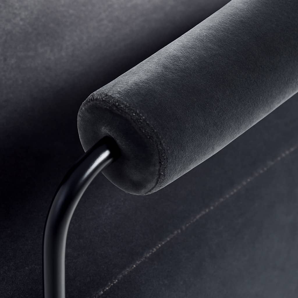 Modern Black Velvet Lounge Chair with Sculptural Metal Arms - 2