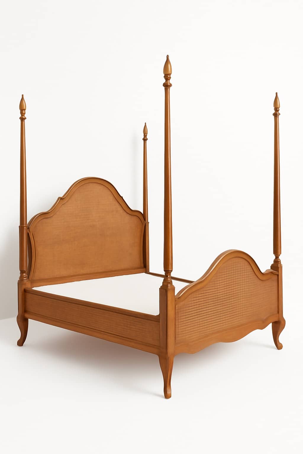 Zarden Cane Four-Poster Bed – Solid Wood Frame - 3