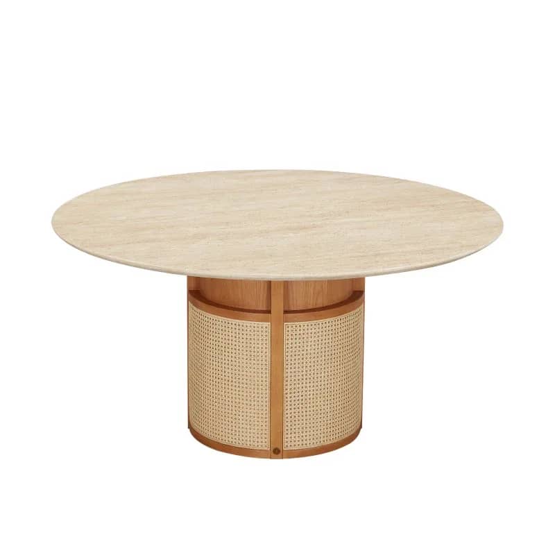 Cane Base Round Dining Table - 2