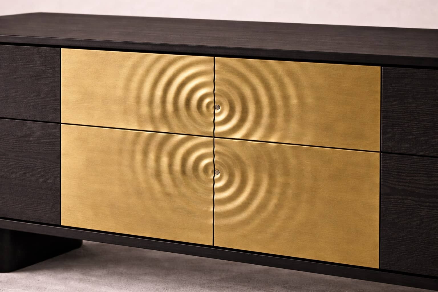 Ripple — Ebonized Oak & Repousse Brass Sideboard - 2
