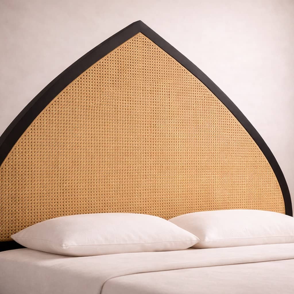 Mehrab — Ebonized Mango Wood & Hand-Woven Cane Bed - 4