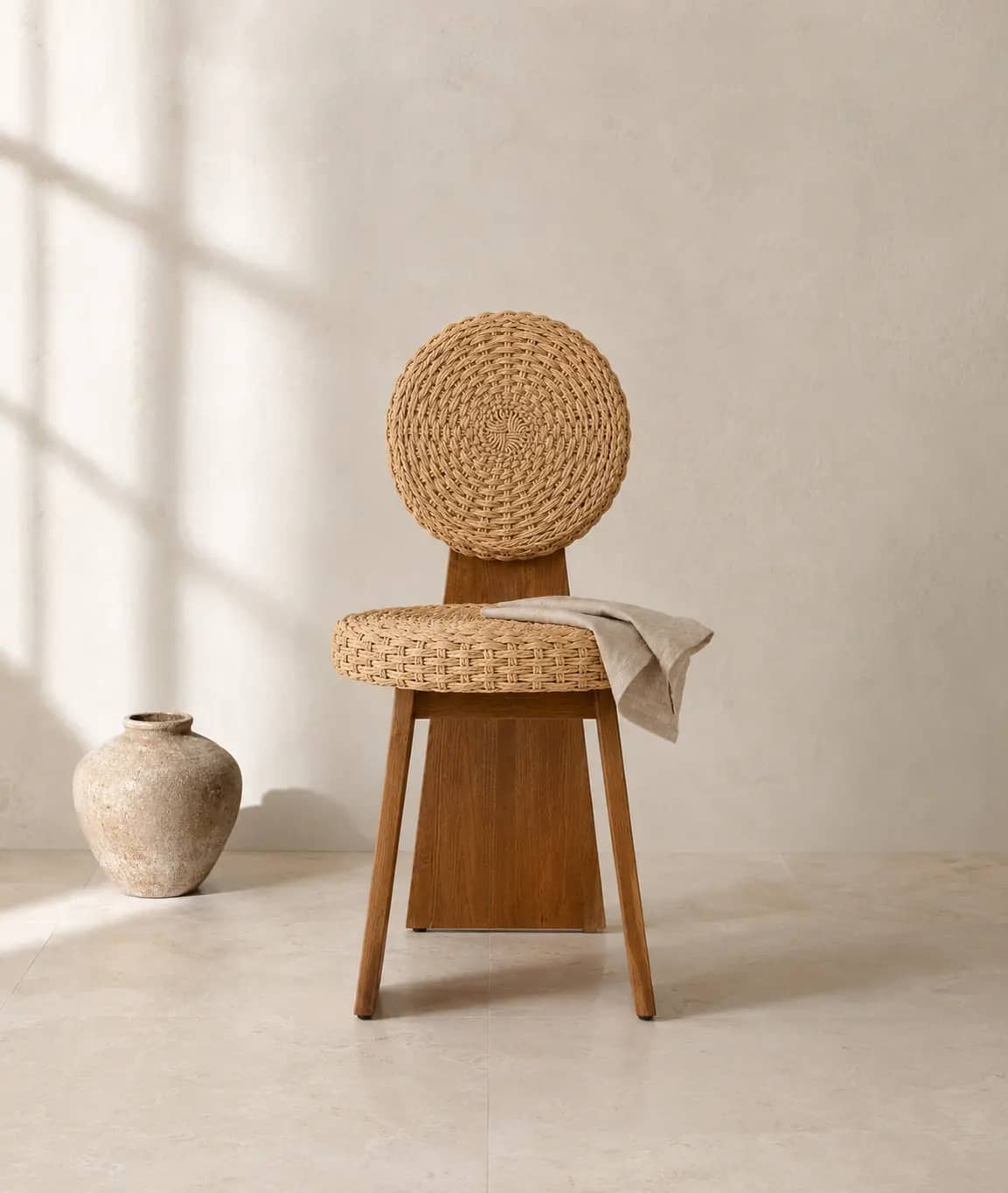 Mandala — Solid Oak & Hand-Braided Rope Dining Chair - 2