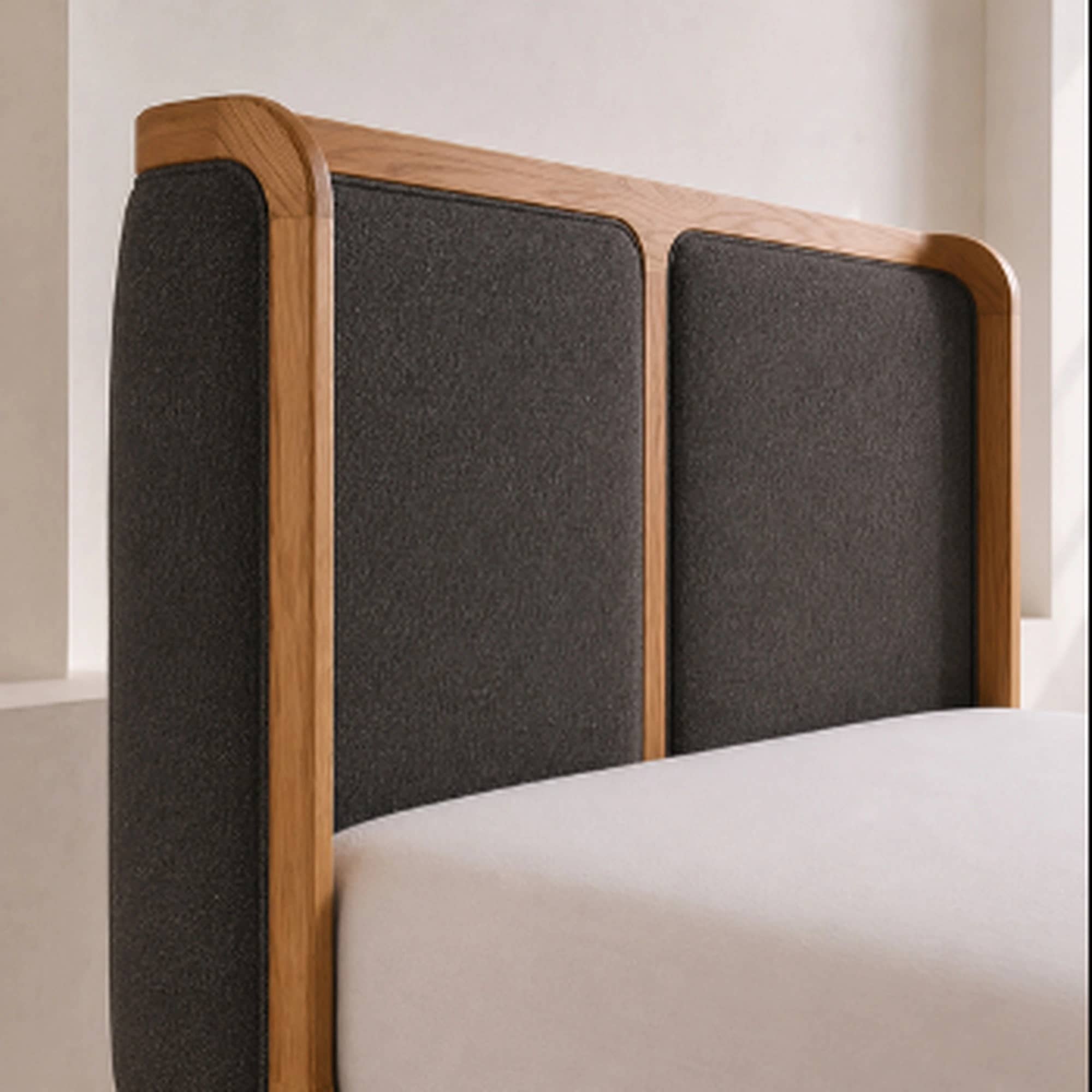 Alden Oak & Charcoal Upholstered Bed - 3