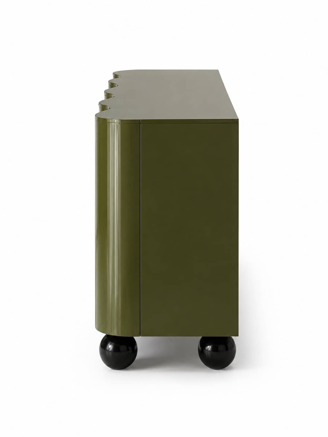 Olive Wave Gloss Sideboard - 3