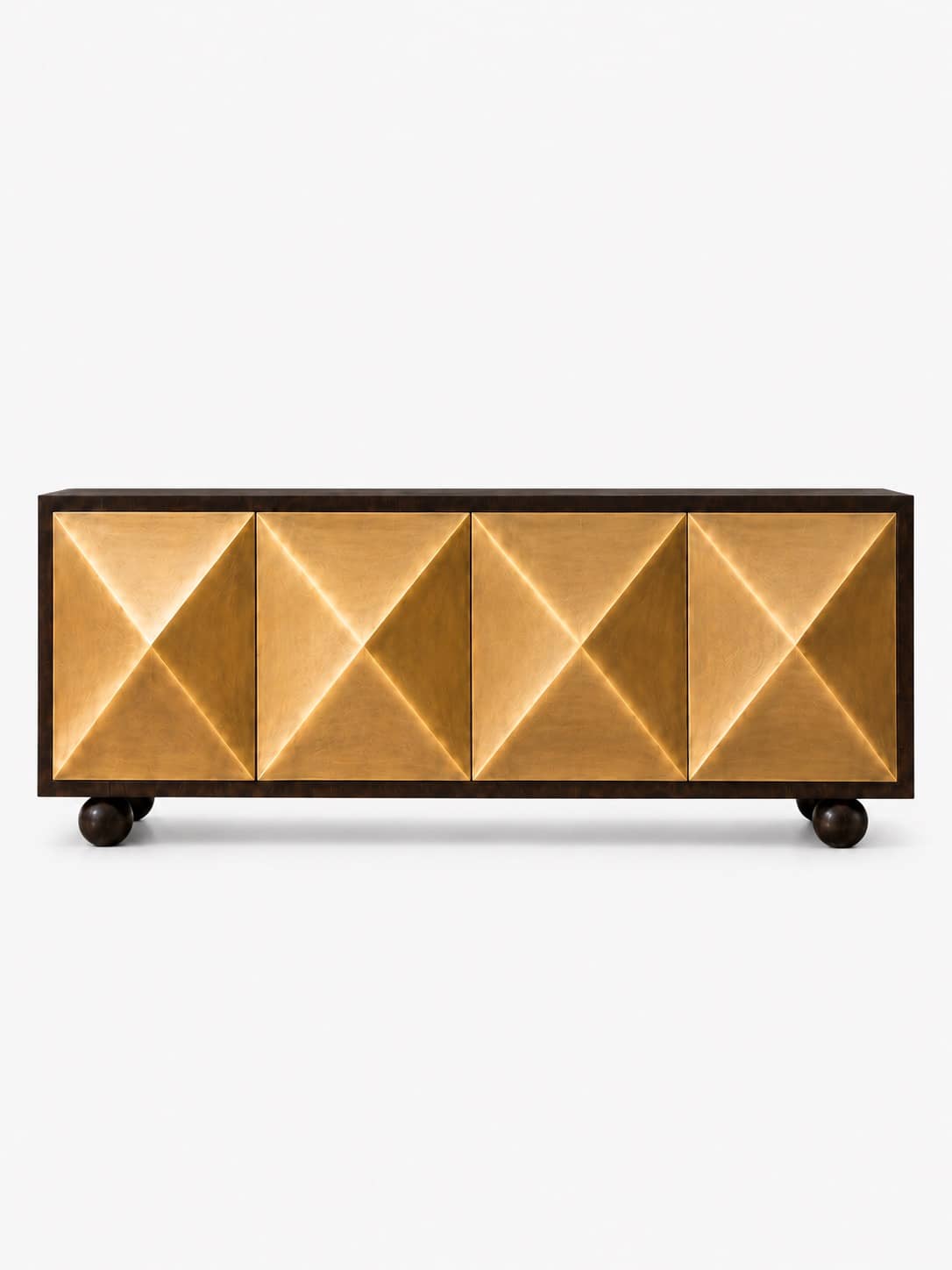 Brass Pyramid Sideboard - 1