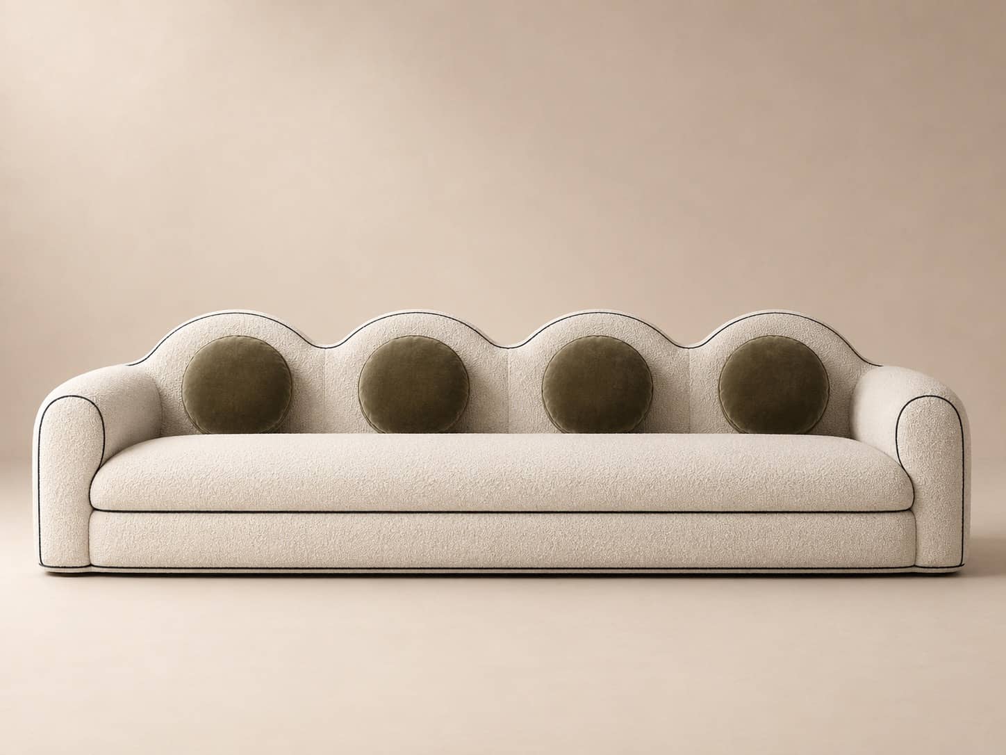 Lehrein Scalloped Boucle Sofa - 1