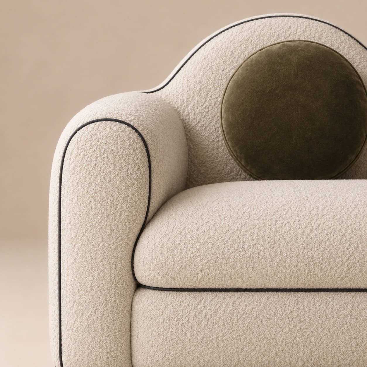 Lehrein Scalloped Boucle Sofa - 3