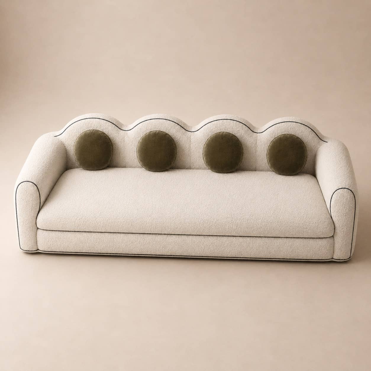 Lehrein Scalloped Boucle Sofa - 4