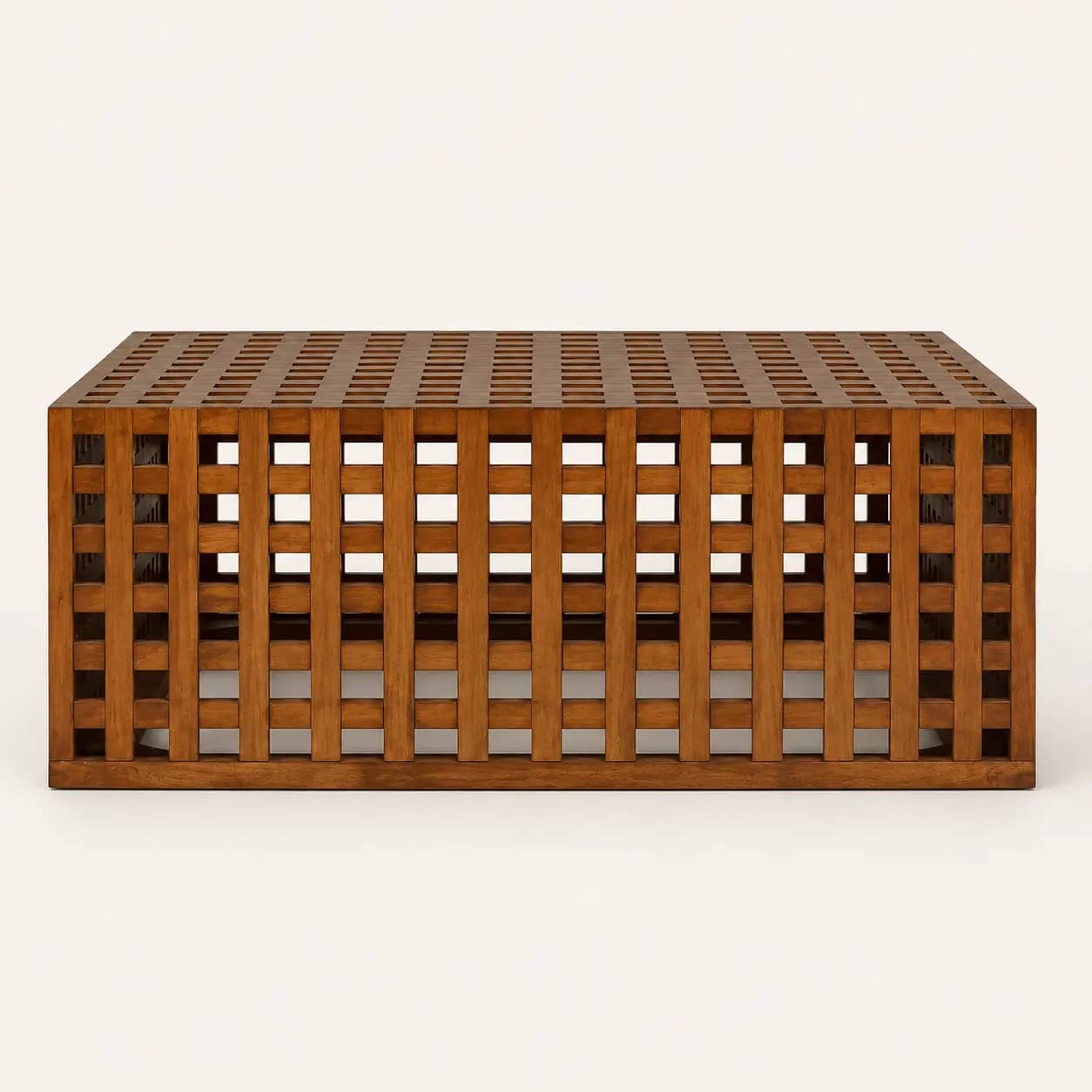 Tessera Solid Teak Wood Lattice Coffee Table – 54 - 1