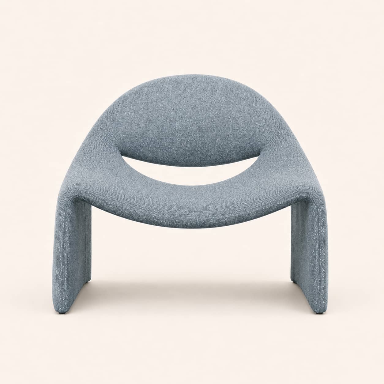 Aureli Powder Blue Sculptural Upholstered Lounge Chair - 3