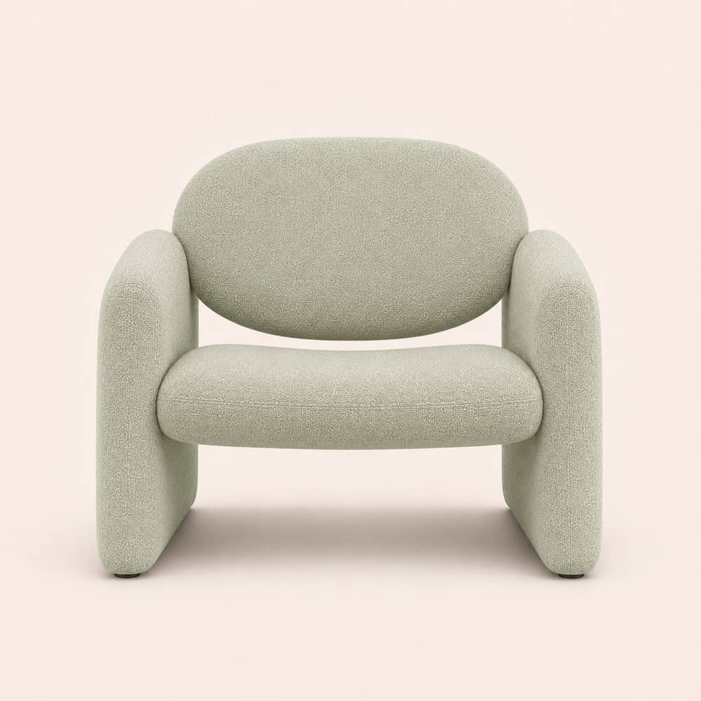 Aureli Light Sage Green Sculptural Upholstered Lounge Chair - 2