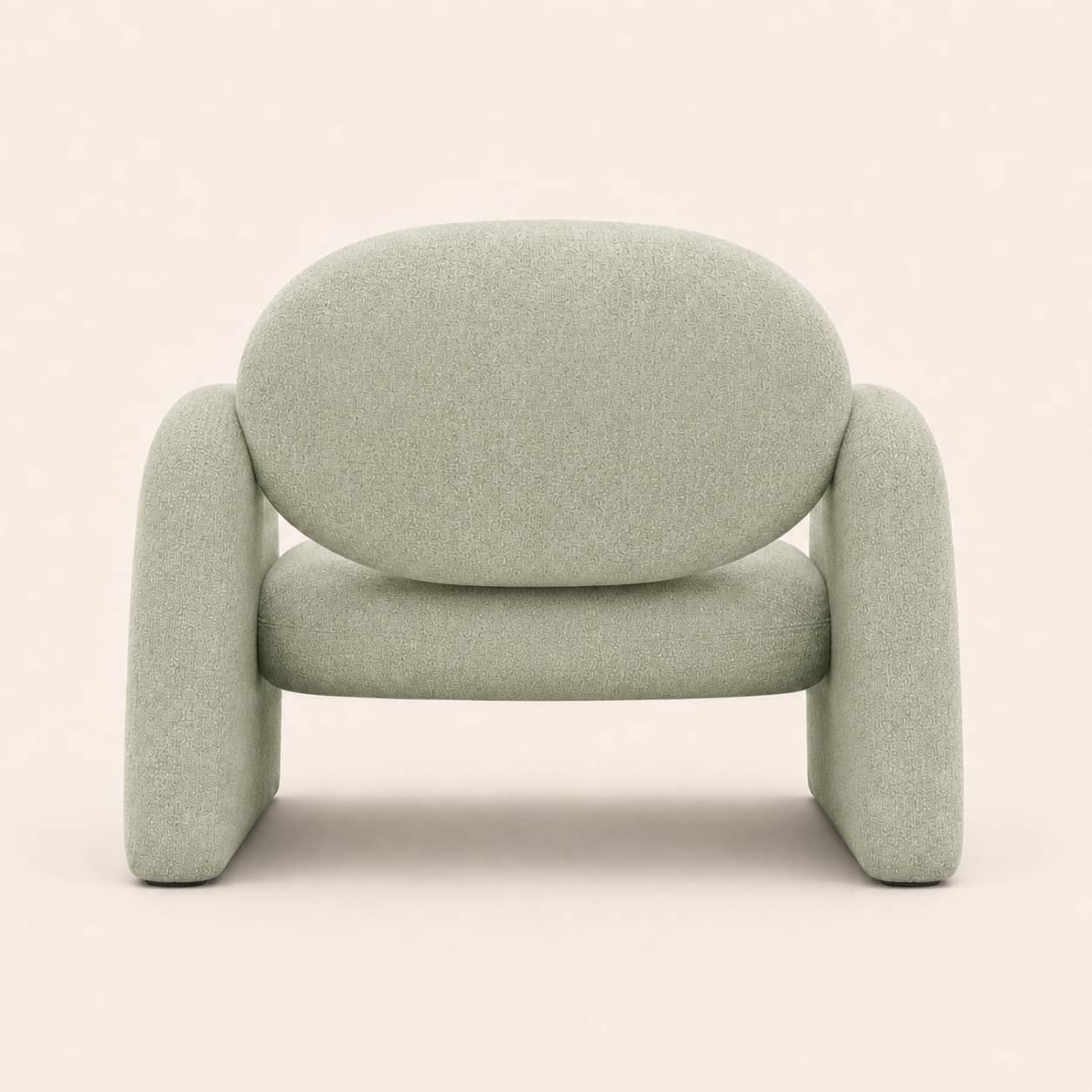 Aureli Light Sage Green Sculptural Upholstered Lounge Chair - 3