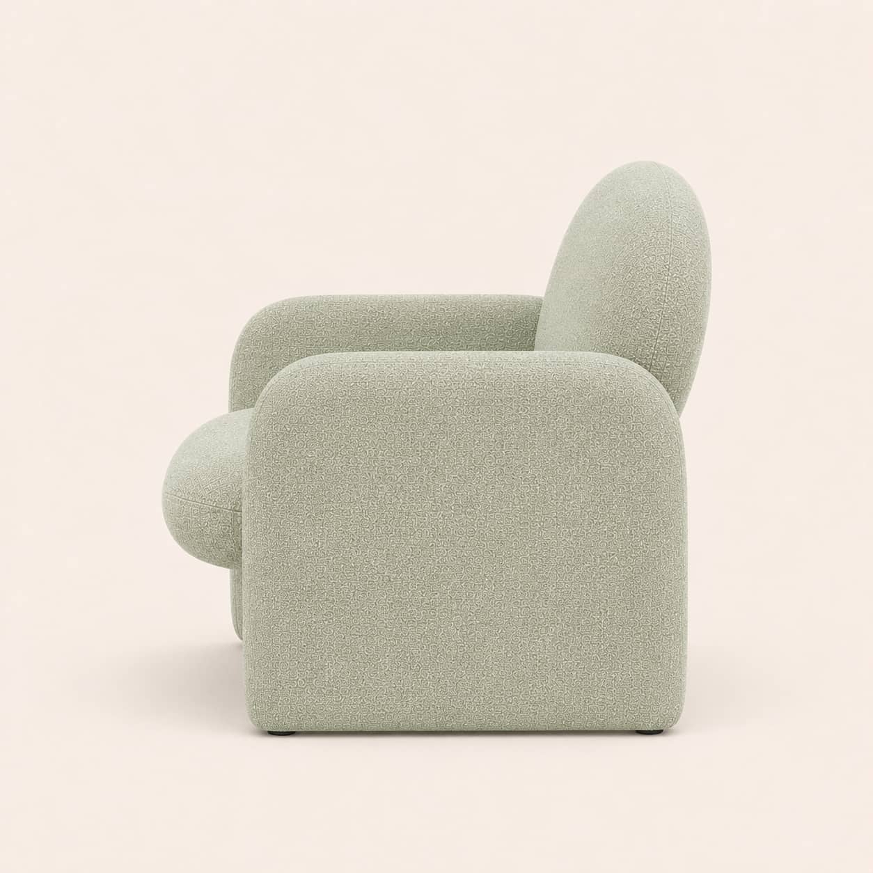 Aureli Light Sage Green Sculptural Upholstered Lounge Chair - 4