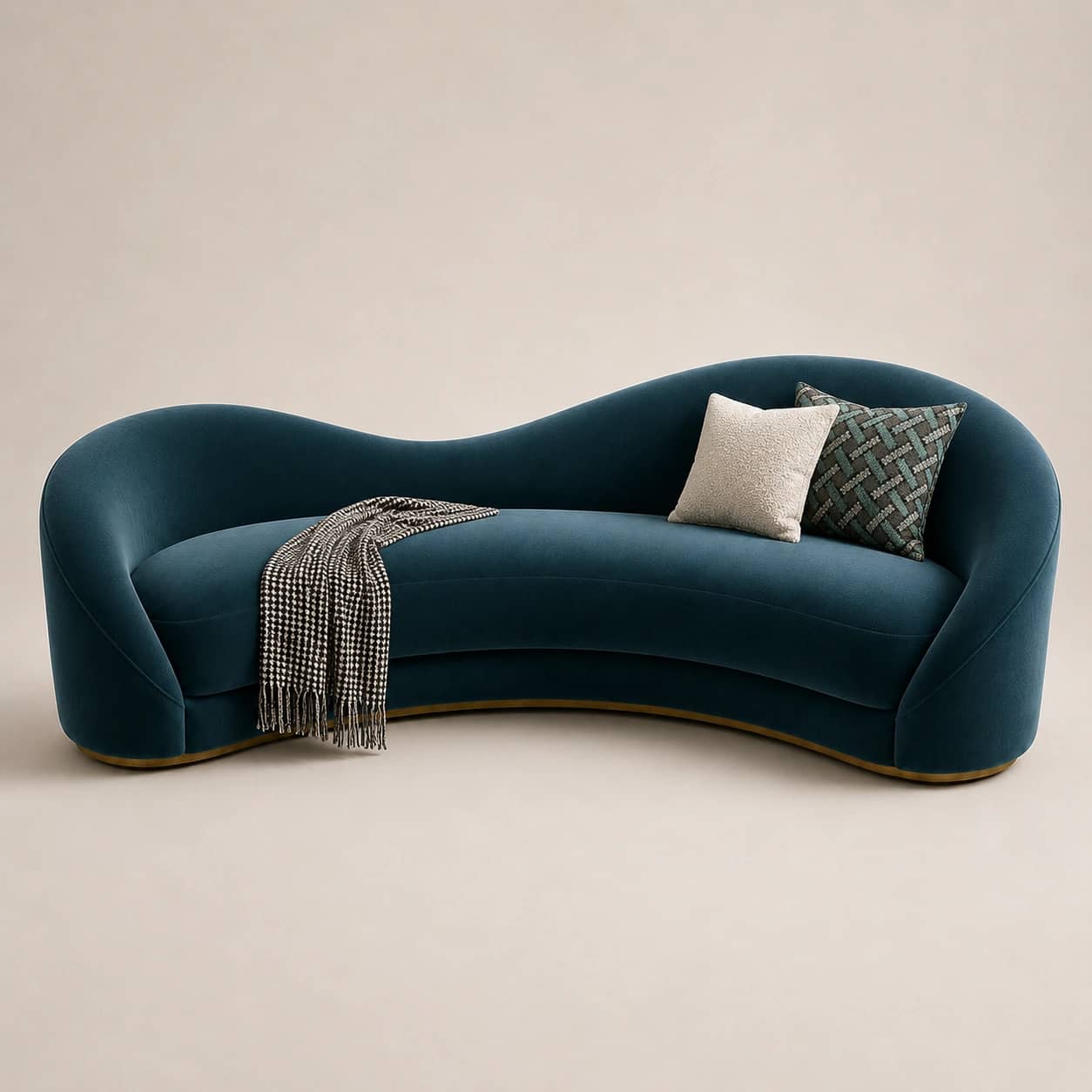 Seravelle Sculptural Curved Sofa - 1