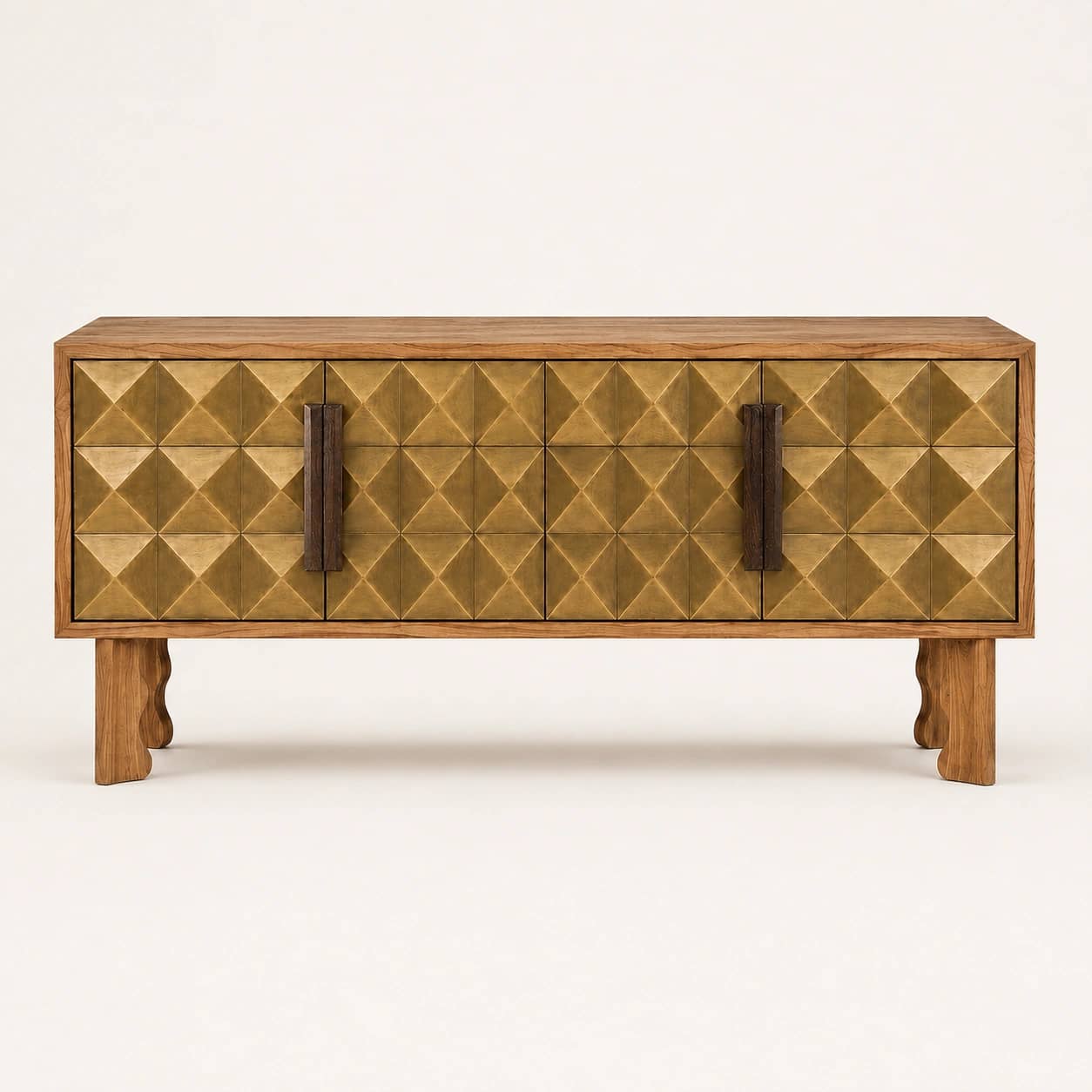Auremont Geometric Brass Sideboard - 1