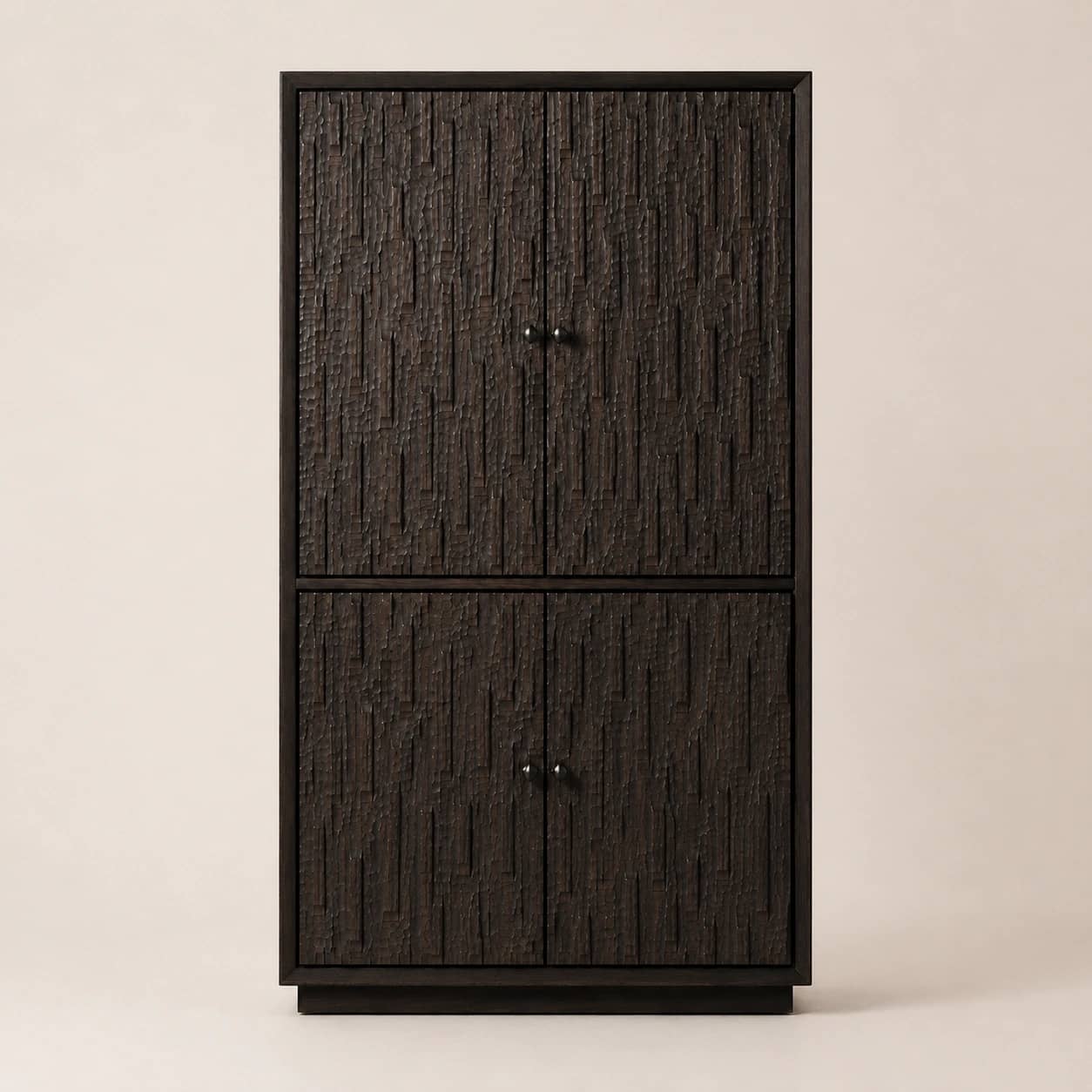 Arvello Hand-Carved Tall Storage Cabinet - 1