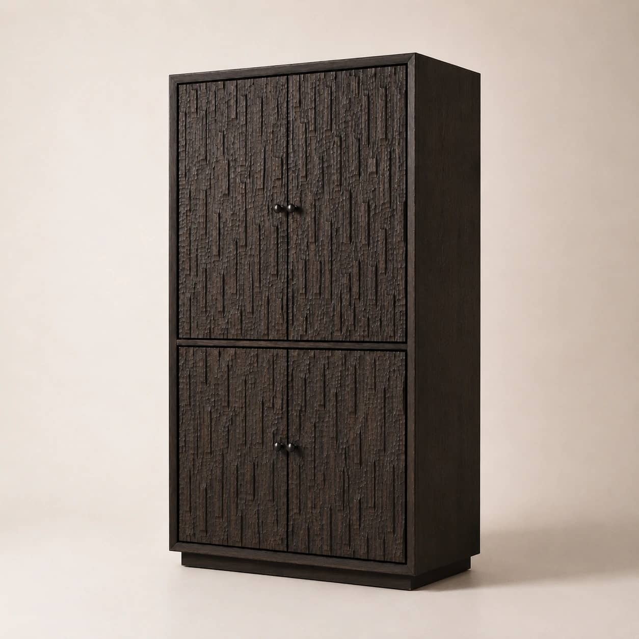Arvello Hand-Carved Tall Storage Cabinet - 4